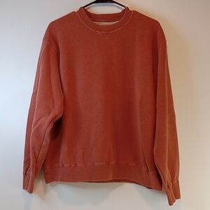 ORVIS Trout Bum Long Sleeve Sweatshirt Pullover Orange Men's Sz L EUC NICE!